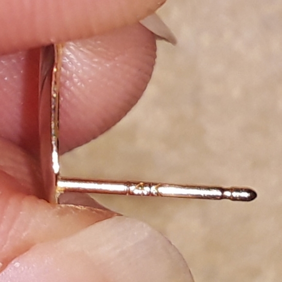 14K Tricolor Gold Earrings - Picture 4 of 6